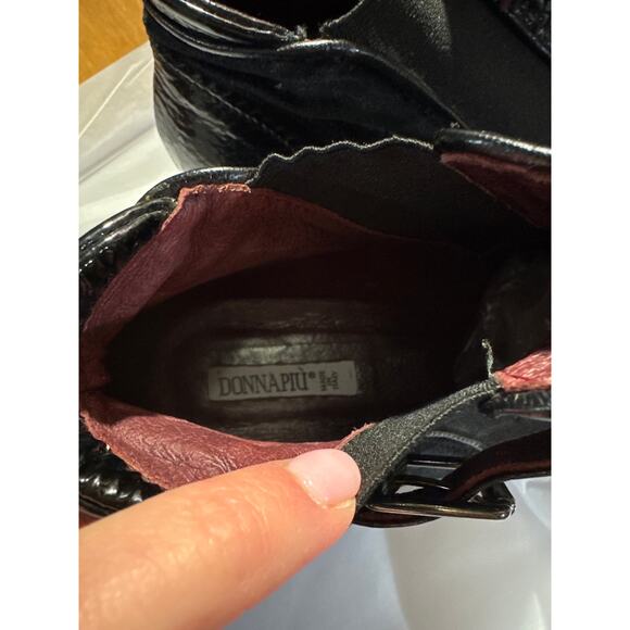 2010s Donna Piu Italian Black Leather Platform Ankle Boots Size 40 - Picture 15 of 16